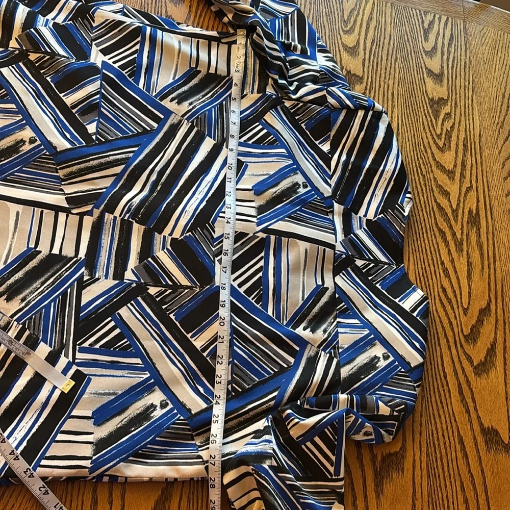 Kasper long modest royal blue, white and black dress jacket - Picture 7 of 10